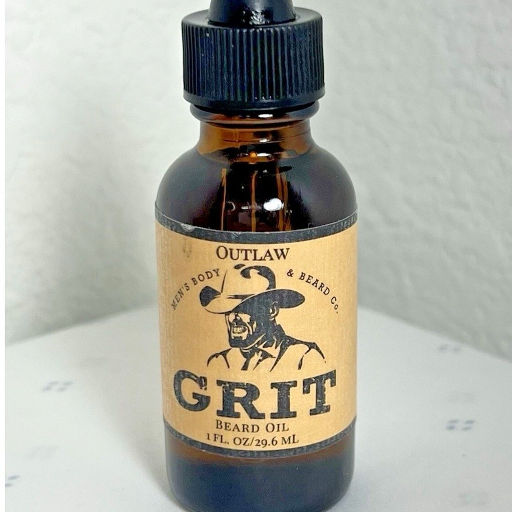Outlaw Grit Beard Oil 1oz Mens Body & Beard Co Natural Jojoba Castor Almond Oil